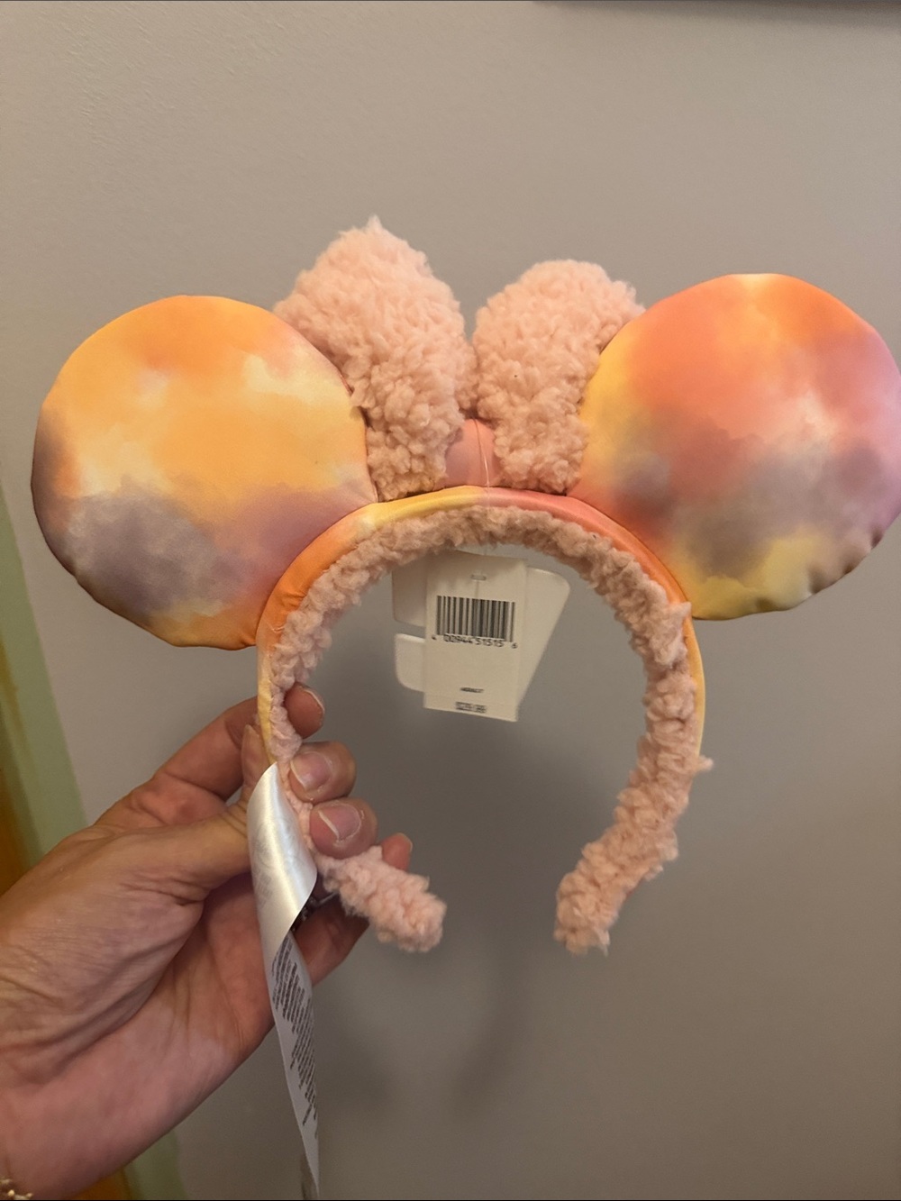 Disney Peach Sherpa Minnie Ears Headband - Picture 3 of 3